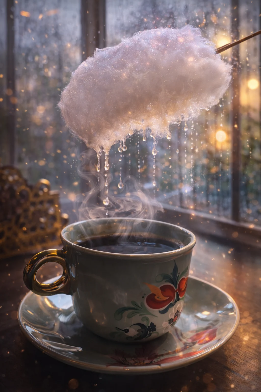 Kaffee mit Zuckerwatte-Wolke – KI-unterstützte Stimmungsvisualisierung